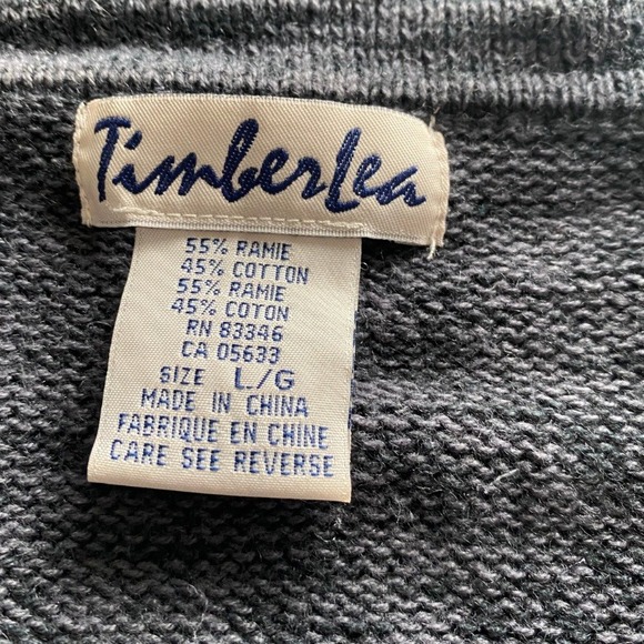 Timberlea Cardigan Sweater Large Sheep Trees Grey Snap Button Cottagecore Raime - Picture 3 of 8